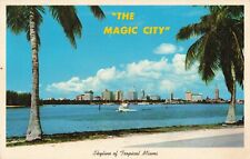 Miami FL Florida, Tropical Skyline of the Magic City, Vintage Postcard picture