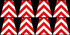 8 Fully Reflective Red and White Chevron Fire Helmet Tetrahedrons Tets Trapezoid picture