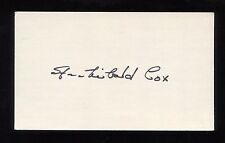 Archibald Cox Signed 3x5 Index Card Autographed Signature  picture