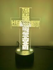 Psalms Christian Cross 3D USB LED 7-Colors: Color Changing Night Light picture