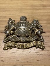 Vintage 1898-1921 Manchester Regiment British Military Cap Hat Badge KG JD picture