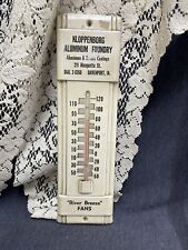 Old 14” Kloppenborg Foundry Davenport Iowa Porcelain Advertising THERMOMETER picture