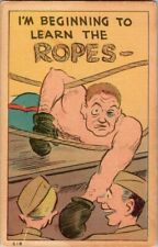 1930'S. BOXING COMIC. LEARN THE ROPES. POSTCARD V17 picture
