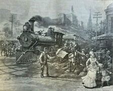 1885 English and American Railways illustrated picture
