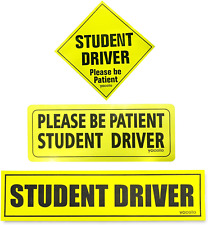 Set of 3 Student Driver Magnet for Car - Reflective Student Driver Sign for Car  picture