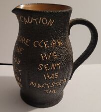 RARE Royal Doulton Leather Bound Lambeth Slater The Landlords Caution Water Jug picture