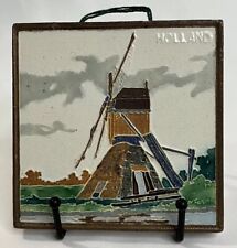 Westraven Utrecht Art Tile Windmill Scene Made in Holland Wall Hanging Vintage picture