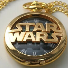 STAR WARS GOLD Fob Watch Sci Fi Films Series Movies TV Pocket Darth Vader Retro picture