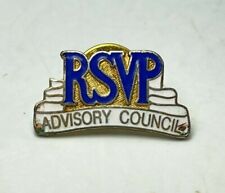 Vintage RSVP Advisory Counsil Gold Tone Metal Pin Pinback Tack Brooch 19x25mm picture
