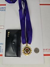 Vintage Royal Order of Jesters Medal Court 6 Purple Ribbon Enameled Medallion picture