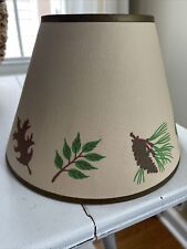 Vintage Paper Leaf Pine cone Table Lamp Shade Cabin Camp Cottagecore Design picture