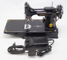 Vintage Singer 221 Portable Electric Sewing Machine Featherweight W/Case READ picture