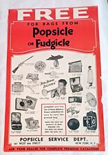 Rare Popsicle Fudgicle Vintage Advertising Poster Save Bags Get Prizes picture