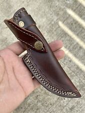 GENUINE LEATHER ENGRAVED CUSTOM HANDMADE SHEATH FIXED BLADE KNIFE / HOLSTER picture