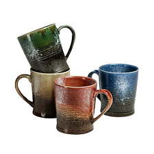 Stoneware Country Farmhouse Mugs, Assorted, Set of 4 Microwave Safe picture