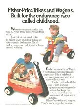 FISHER PRICE TRIKES AND WAGONS vintage magazine print ad from People 1990 toys picture