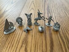 Lot of 8 Spoontiques Pewter Figurines Frog Rabbit Apple Boat Turkey Hula Dancer picture