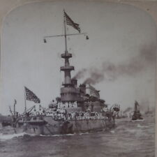 1898 US Battleship Massachusetts Coming Home From Santiago Underwood 65 picture