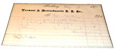 FEBRUARY 1873 VERMONT & MASSACHUSETTS B&M VOUCHER  picture