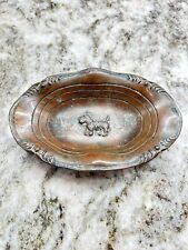 RARE Vintage Copper Soap Dish with Terrier Dog Or Antique Jewelry Coin tray picture