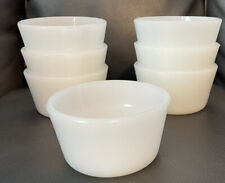 Glasbake Lot Of 7 Vintage Milk Glass Custard Ramekin Baking Cups Small Dishes picture