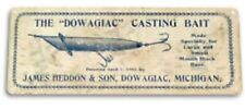 DOWAGIAC 6x18 INCH TIN SIGN FINE FISHING TACKLE CATCH FISH LURE CASTING BAIT picture