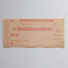 Antique 1919 Molsons Blank Bank Check picture
