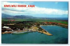 c1960's Aerial View Of Nawiliwili Harbor Scene Kauai Hawaii HI Unposted Postcard picture