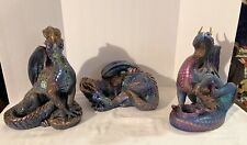 Windstone Editions Peacock Dragon Family Trio Vintage 80s Melody Pena picture