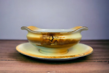 Noritake Tree in The Meadow Gravy Boat w Attached Plate Vintage Japan picture