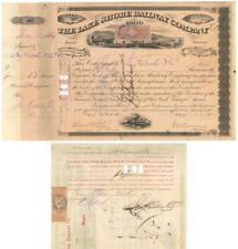 Lake Shore Railway Co. signed by Jay Cooke Sr. and Henry Devereux - 1860's dated picture