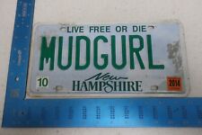 New Hampshire License Plate Tag Vanity 2014 Natural Sticker Mud Girl MUDGURL picture