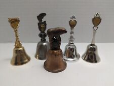 Lot Of 5 Metal Collector Hand Bells Montana Tacoma Oregon picture