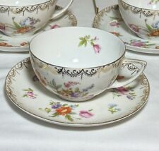 SET of 5 Vintage Rosenthal MEISSEN Tea Cups and Saucers, Plus One Extra Saucer picture
