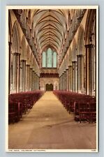 London, The Nave, Salisbury Cathedral, England Vintage Postcard picture