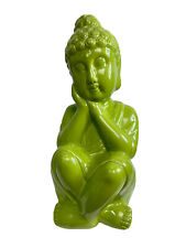 Brand New Medium Sitting Buddha Meditating Buddha Statue Green Color Ceramic picture