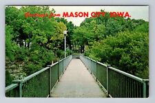 Mason City IA-Iowa, Meredith Willson Foot Bridge, Souvenir Vintage Postcard picture