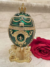 Stunning Handmade Green Faberge Egg Royal Fabergé Egg Swarovski Gold Faberge HMD picture