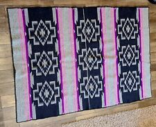 VTG Southwest Wool Purple Aztec Patterned Camp Blanket - Native 71