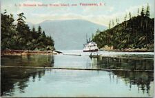SS Britannia Ship leaving Bowen Island BC near Vancouver Unused Postcard F40 picture