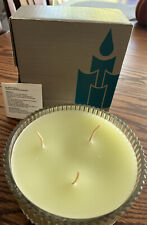 Discontinued HTF-Partylite Lime & Lemongrass 3 Wick Dish candle P1791 in box 6” picture