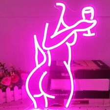 16X11'' LED Pink Lady Neon Sign USB Power With Dimmer for Man Cave Bar Club picture