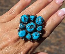 Authentic Navajo Turquoise Sterling Silver Ring Handcrafted  Jewelry  Sz 7US picture