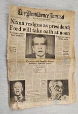 The Providence Journal Newspaper August 9, 1974 West Bay Edition Nixon Resigns picture
