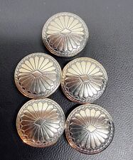 Sterling Silver Southwestern Concho Flower Button Covers Set of 5 picture