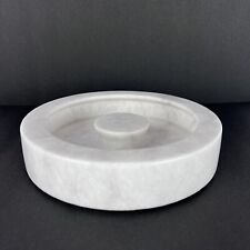 Vintage Marble Ashtray Pipe White 1970 8in picture