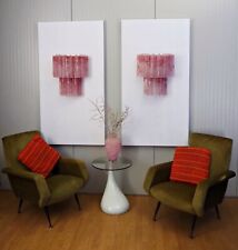 Fantastic pair of Murano Glass Tube wall sconces - 13 pink ALABSTER glass tube picture