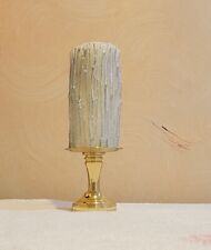 Baldwin Smithsonian Institution Brass Raised Pillar Candleholder & Twig Candle  picture