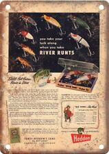 Vintage Heddon Fishing Advertisment Reproduction Metal Sign FF07 picture