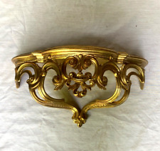Vintage Ornate Gold Gilt Italian Wall Shelf Hollywood Regency Florentine - Nice picture